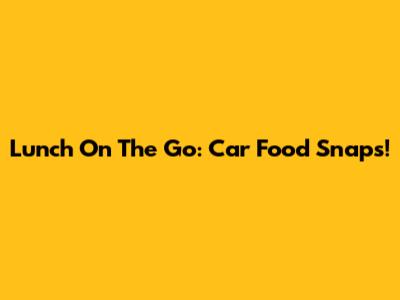 Lunch On The Go: Car Food Snaps!